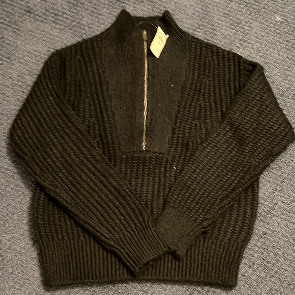 Black Half-Zip Sweater